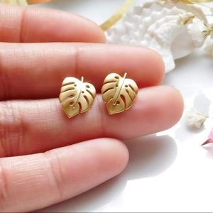 Charmed Coast - Monstera Earrings - Brand New